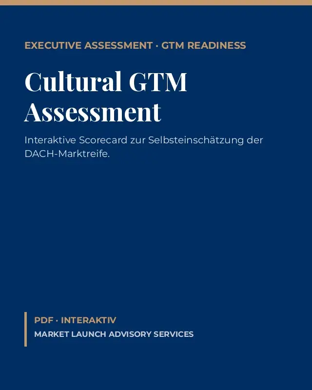 Cultural GTM Assessment cover, navy and gold executive design
