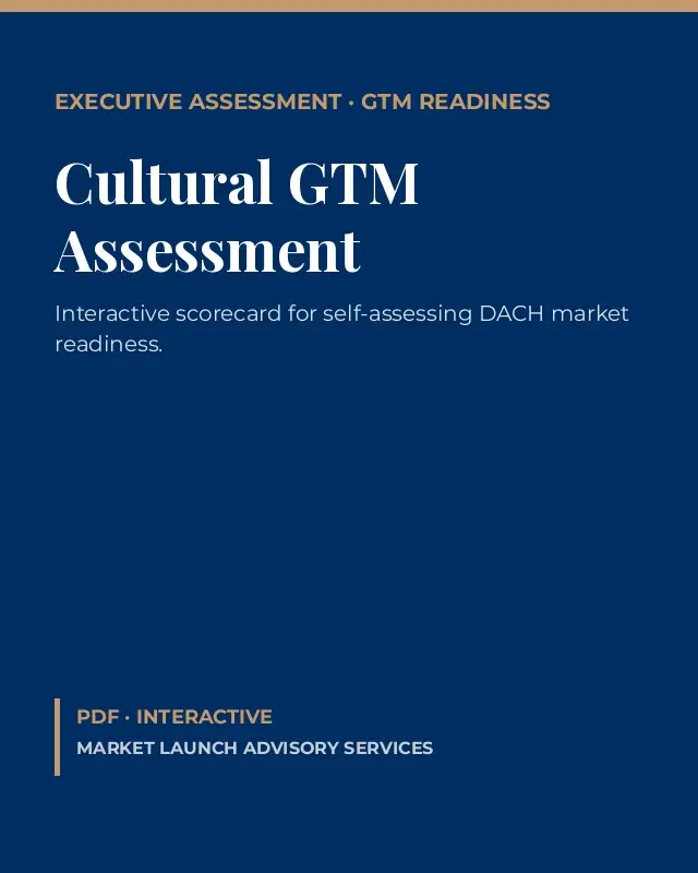 Cultural GTM Assessment cover, navy and gold executive design