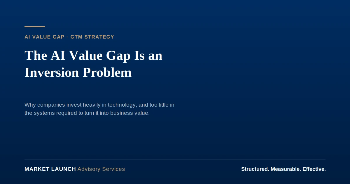 Cover image: The AI Value Gap Is an Inversion Problem, Market Launch Advisory Services